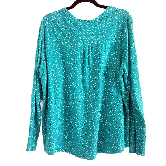 ⭐️ Style & Co. Scatter Dot Turquoise Knit Top - Picture 6 of 7